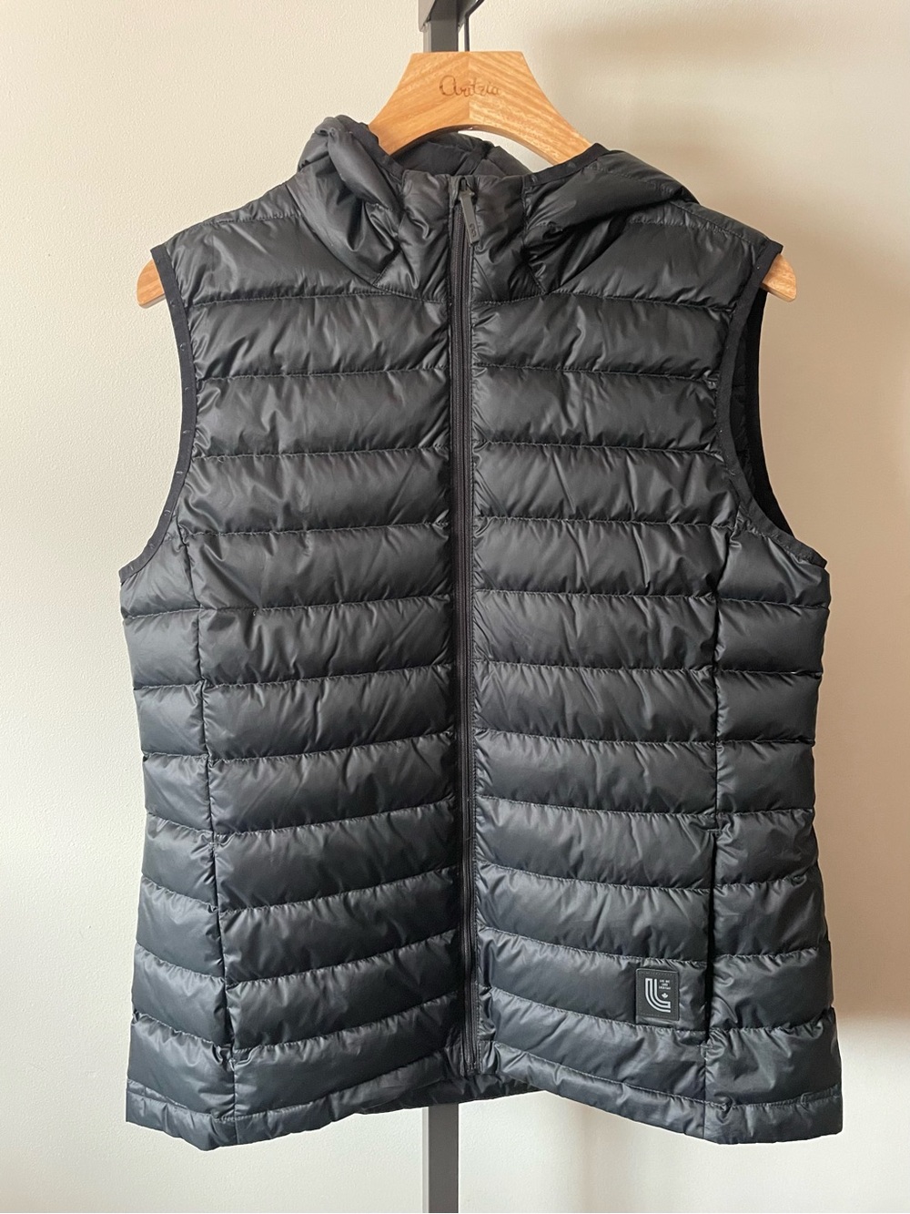 Lole Down Feather Lightweight Puffer Vest Long Longline Hooded Quilted
